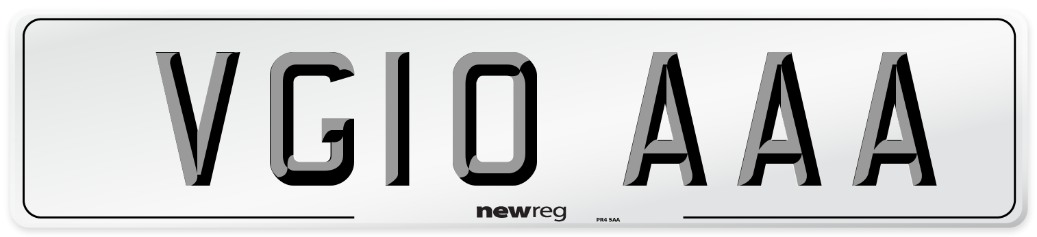 VG10 AAA Number Plate from New Reg
